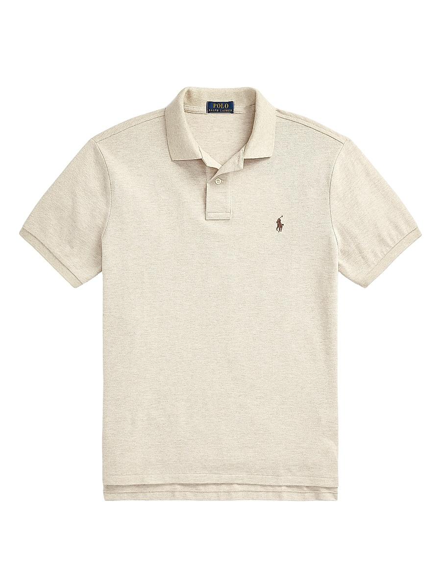 Mens Basic Custom Slim-Fit Mesh Polo Shirt Product Image