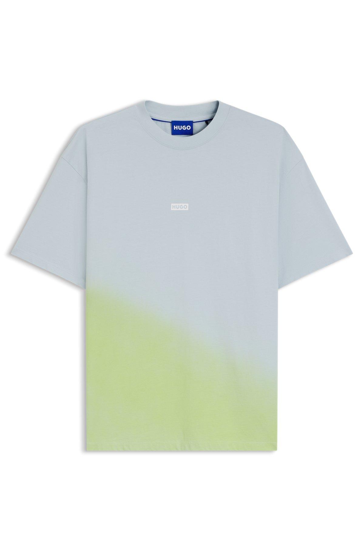 Dip-dyed logo T-shirt in cotton jersey Product Image