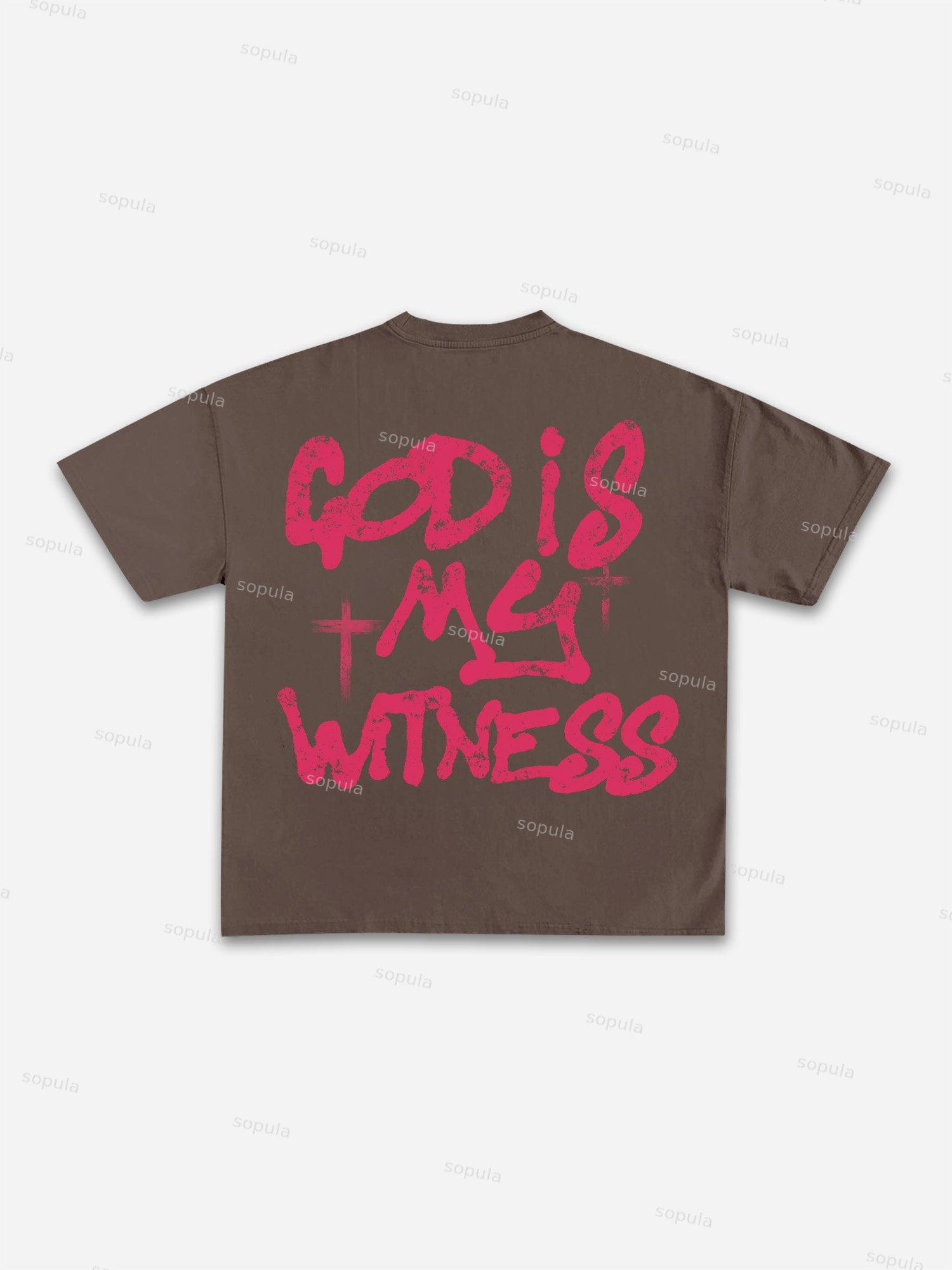 Jesus Church Window Vintage Graphic Cotton T-shirt Product Image