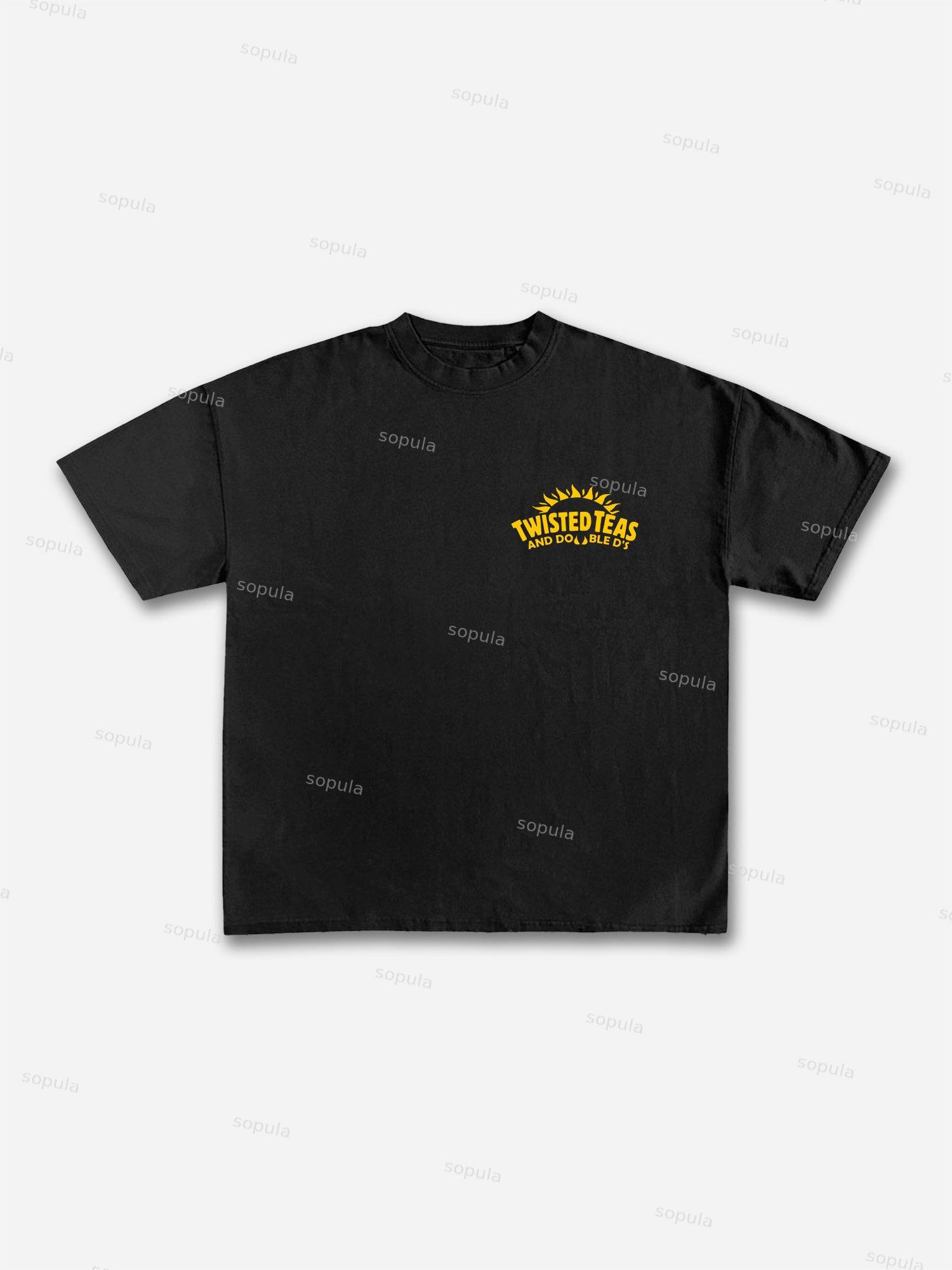 Twisted Teas And Double D's Graphic Cotton T-shirt Product Image