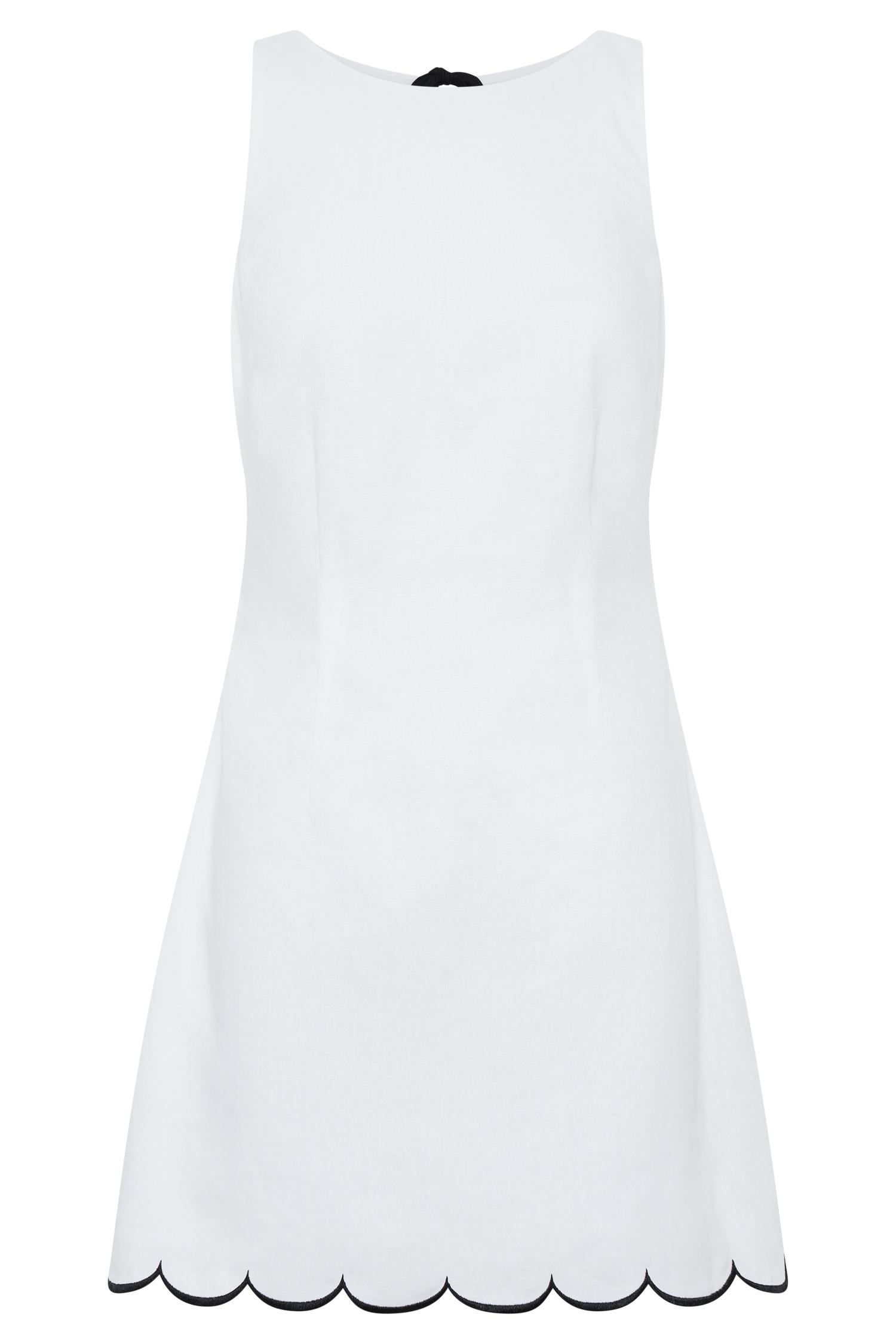 Sofiane Scalloped Linen Mini Dress - Ivory Product Image