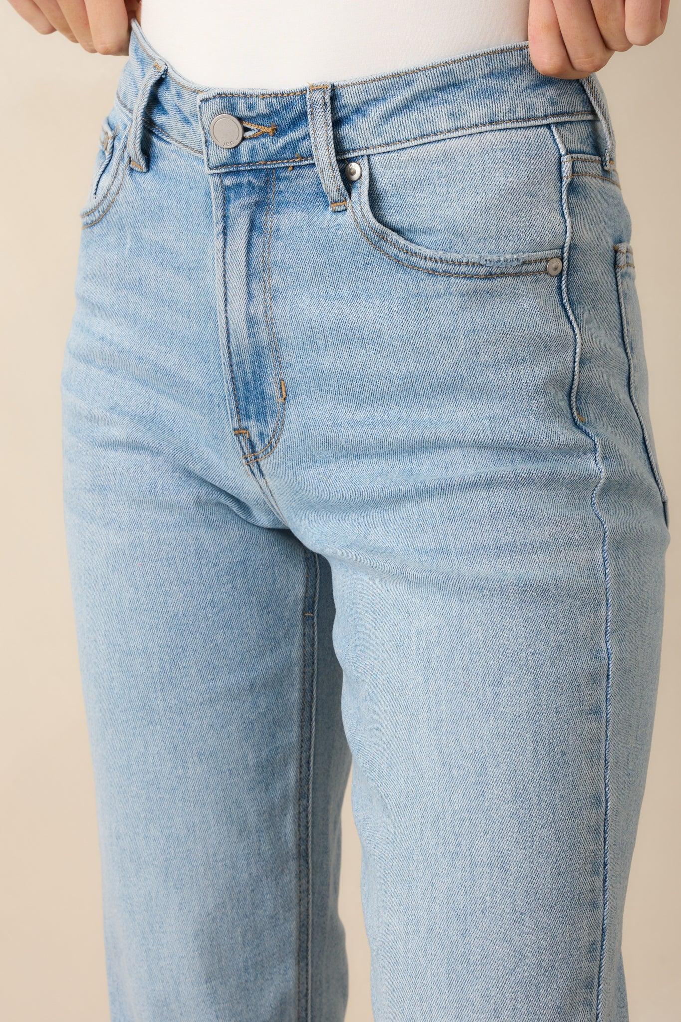 Dusk Enchantment Light Wash Straight Leg Jeans Product Image