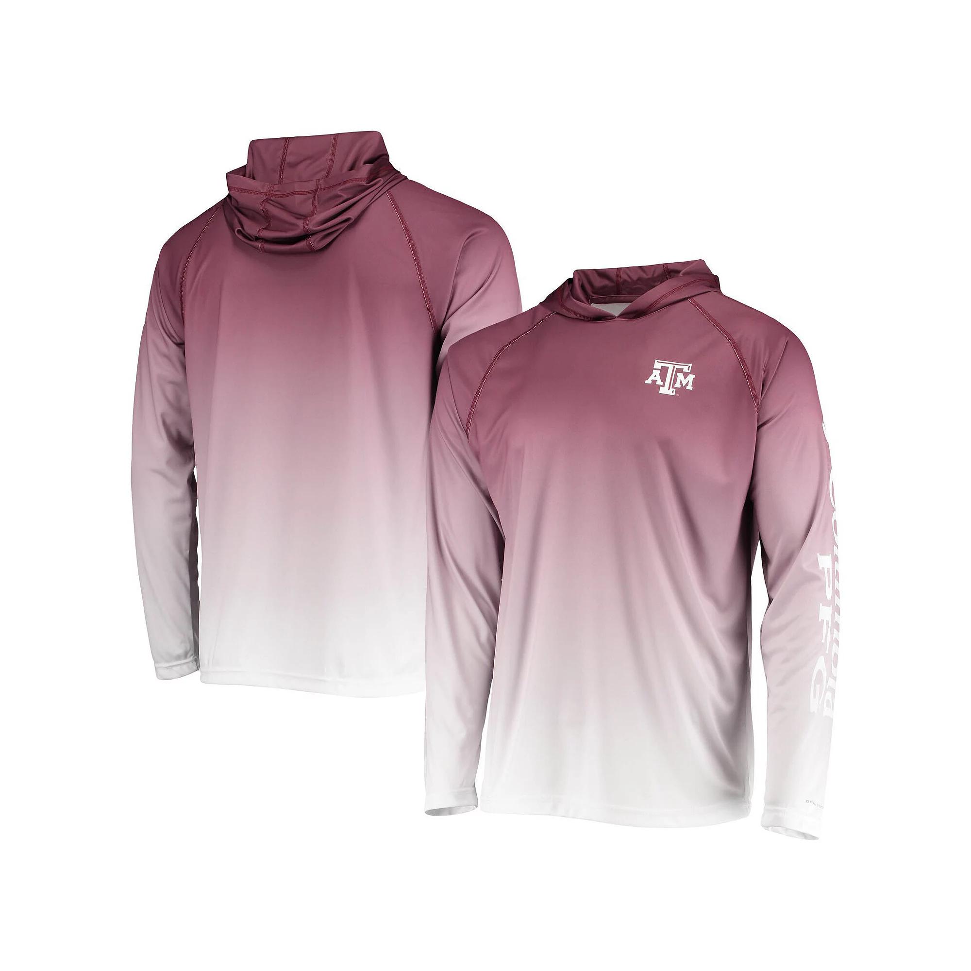 Men's Columbia PFG Maroon Texas A&M Aggies Terminal Tackle Omni-Shade UPF 50 Long Sleeve Hooded Top, Size: 2XL, Red Product Image