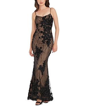 Dress the Population Giovanna Floral Mesh Applique Gown Product Image