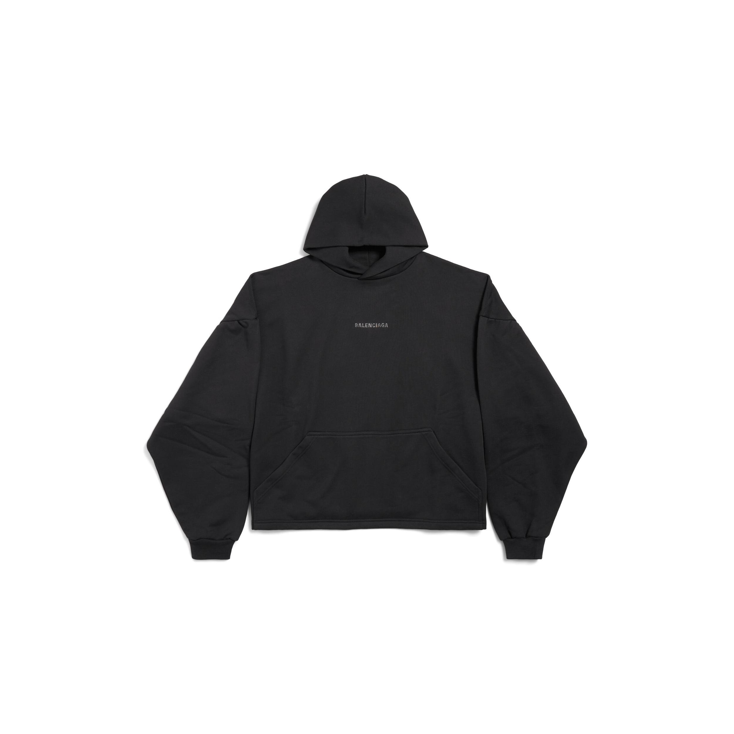 Women's Balenciaga Back Cropped Hoodie in Black Product Image