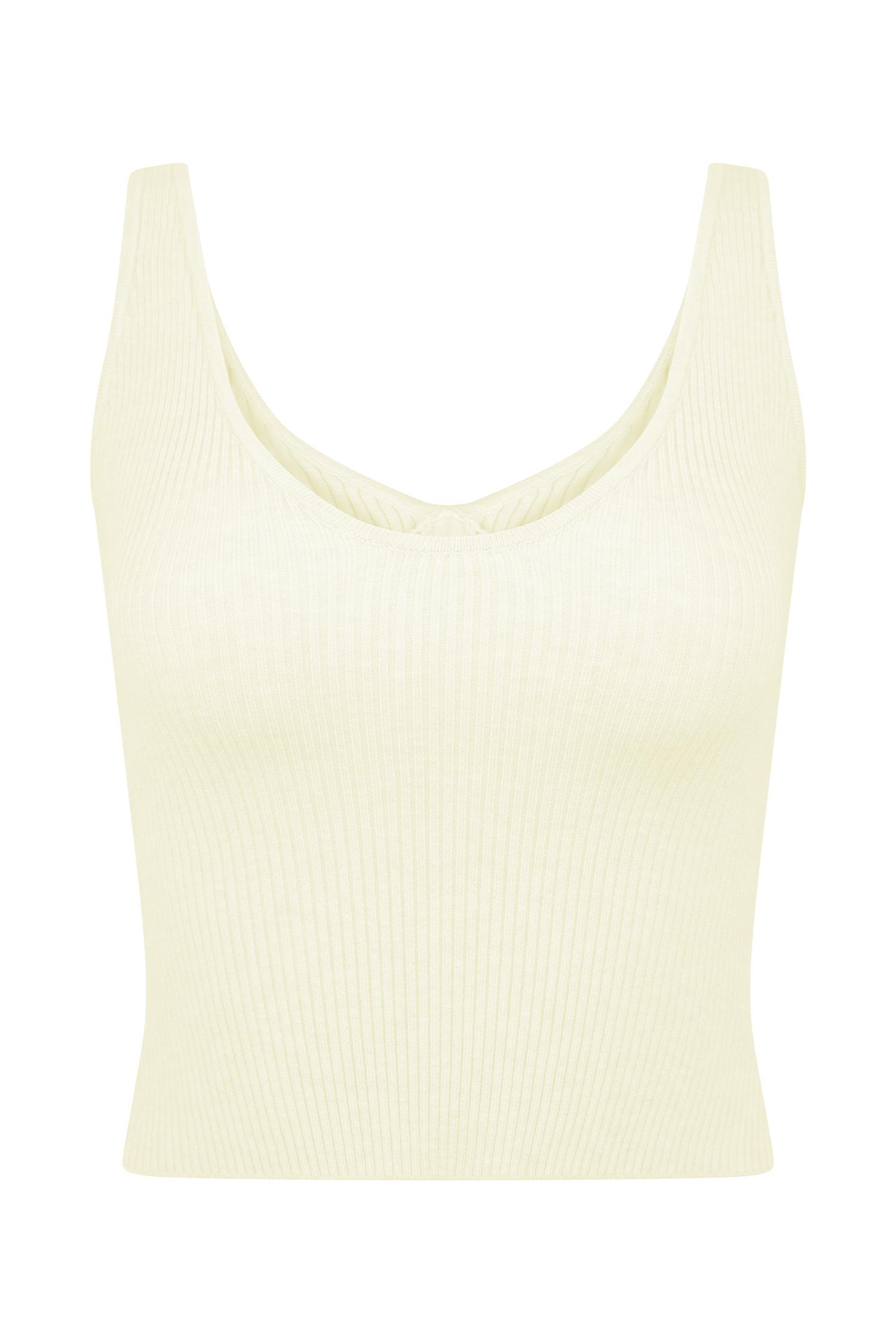 Natalya Ribbed Knit Cami Top - Ivory Product Image