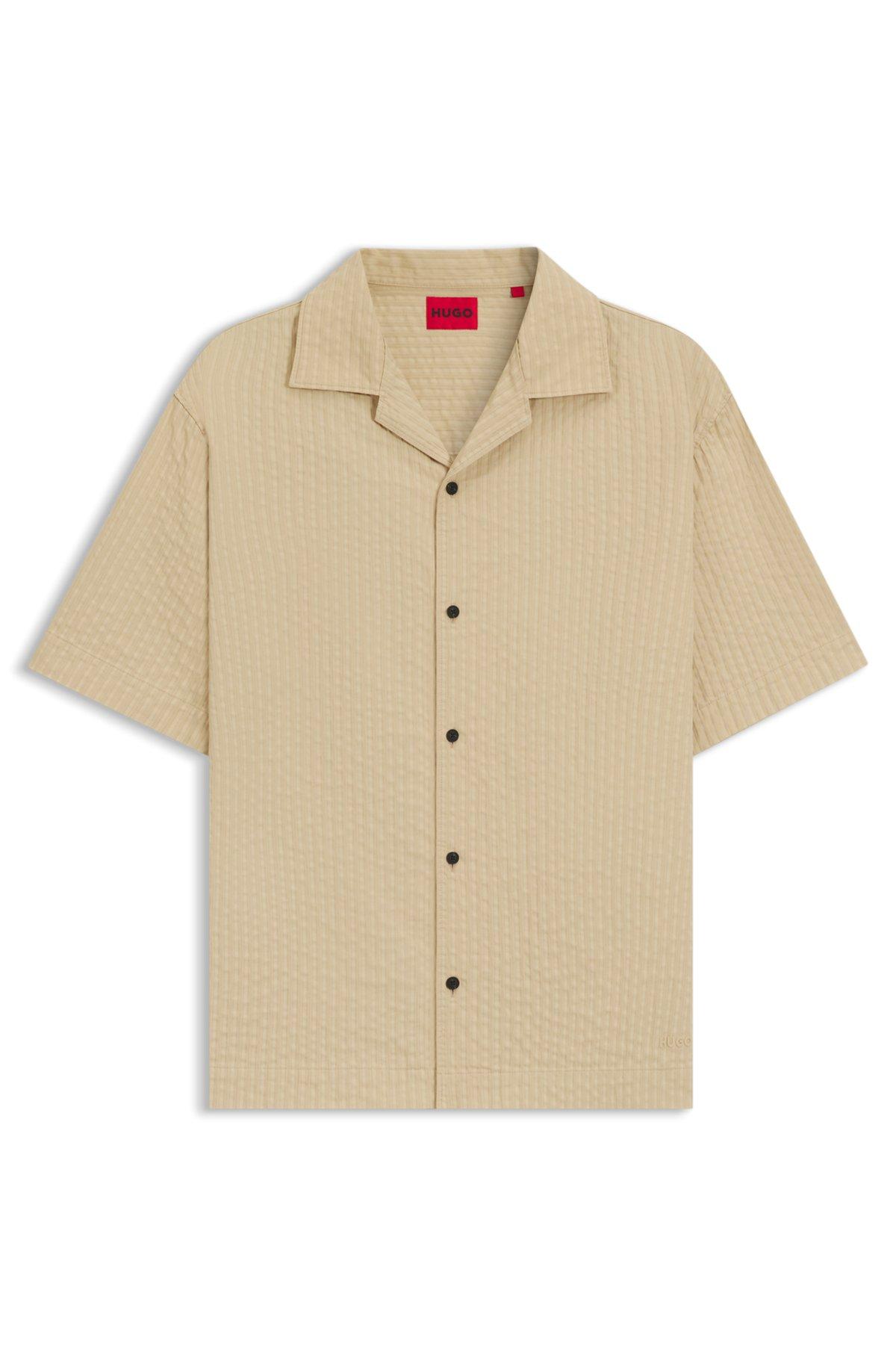 Oversize-fit shirt in cotton seersucker Product Image
