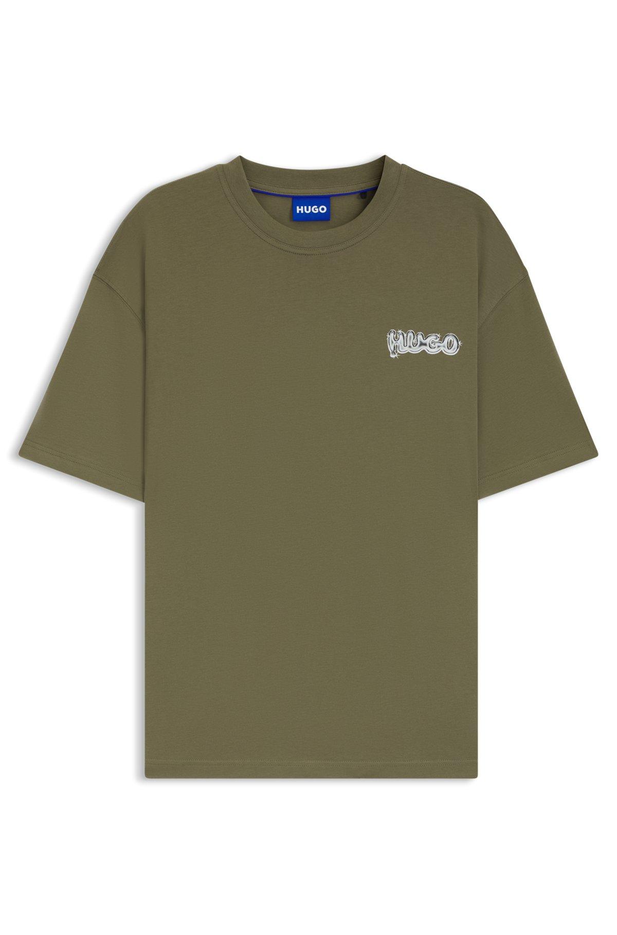 All-gender cotton-jersey T-shirt with logo prints Product Image