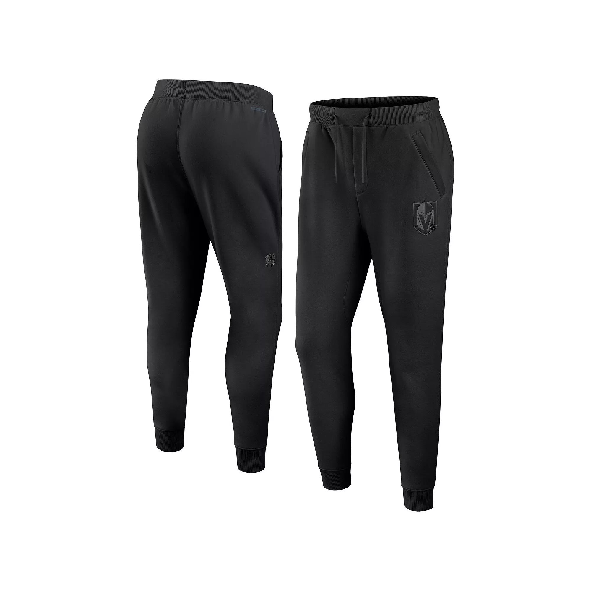 Men's Fanatics Black Vegas Golden Knights Authentic Pro Road Fleece Sweatpants,  Product Image