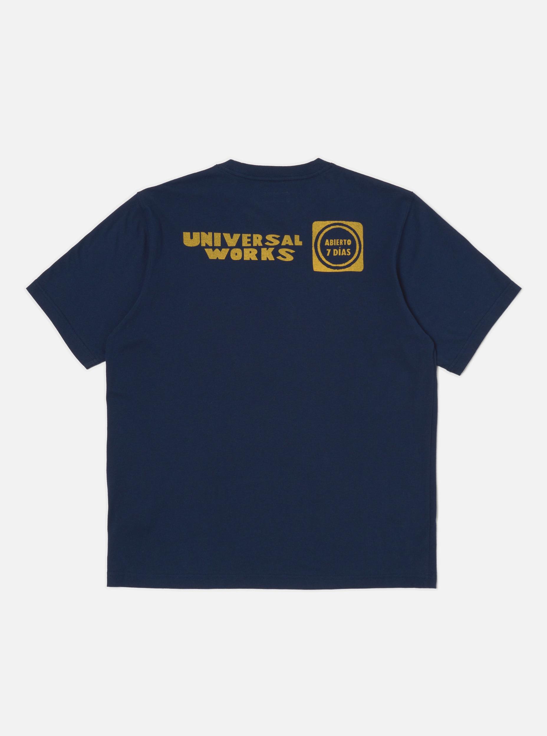 Universal Works Print Pocket Tee in Navy/Yellow Single Jersey Product Image
