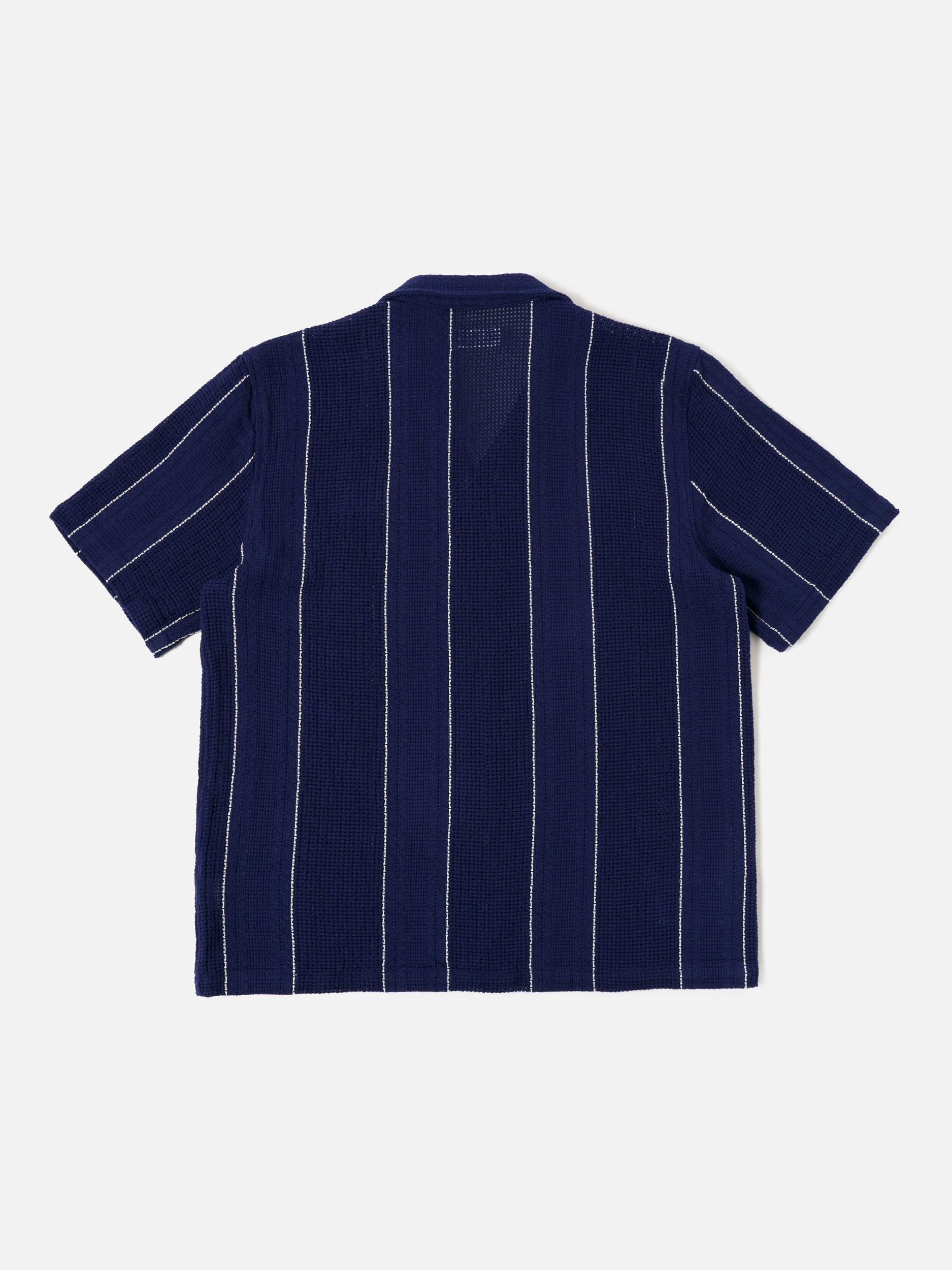 Navy Reef Stripe Cotton Road Shirt Product Image