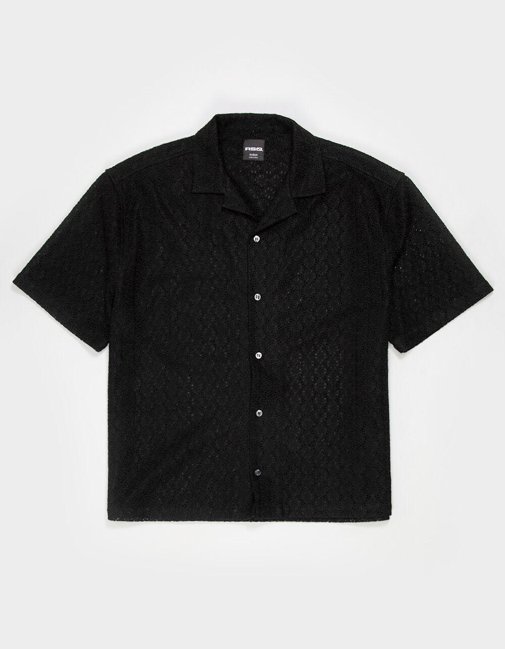 RSQ Mens Lace Camp Shirt - BLACK Product Image