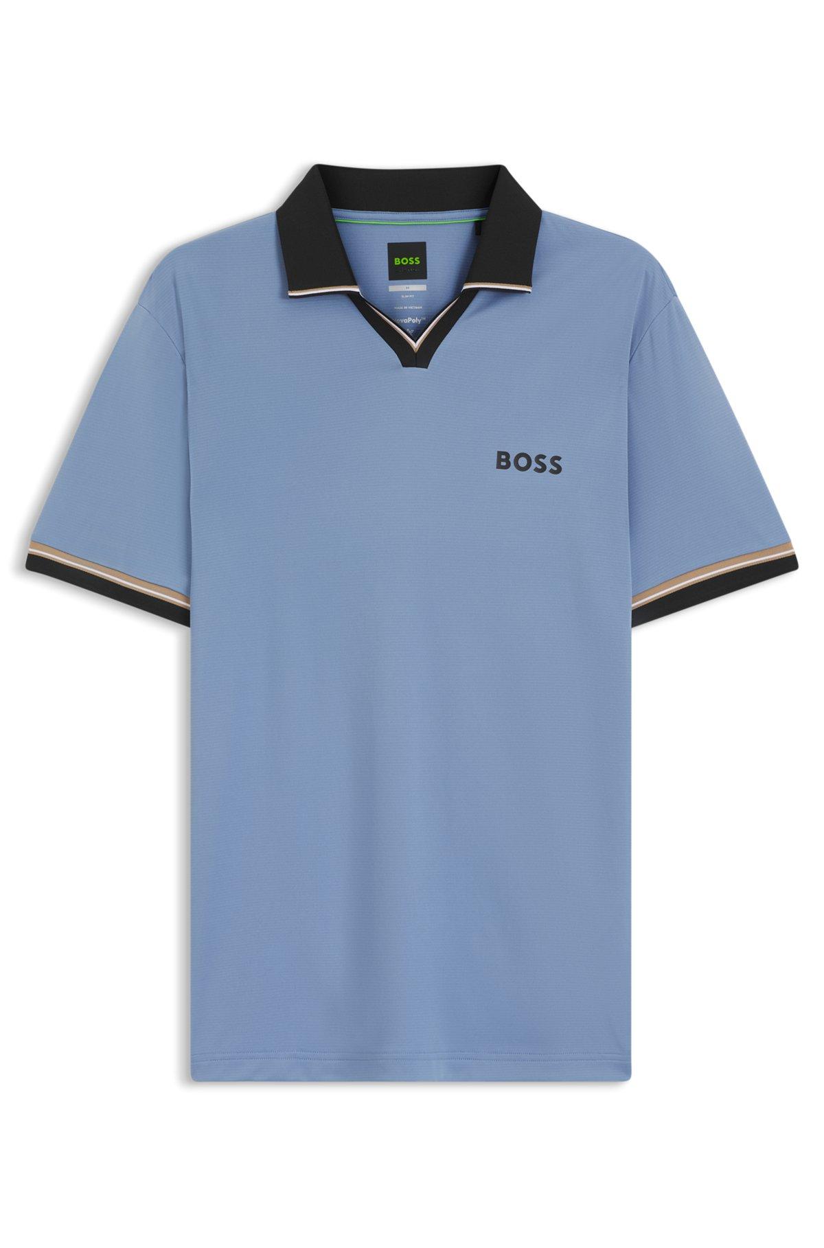 Active slim-fit polo shirt with signature-stripe details Product Image
