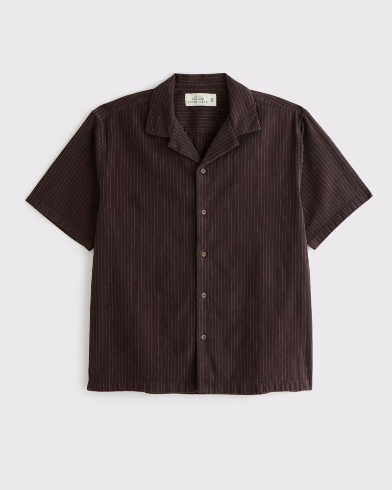 Camp Collar Summer Linen-Blend Shirt Product Image
