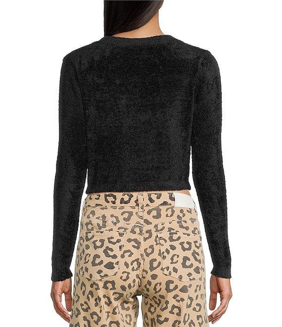 KatieJNYC Crochet Woven Long Sleeve Cardigan Product Image