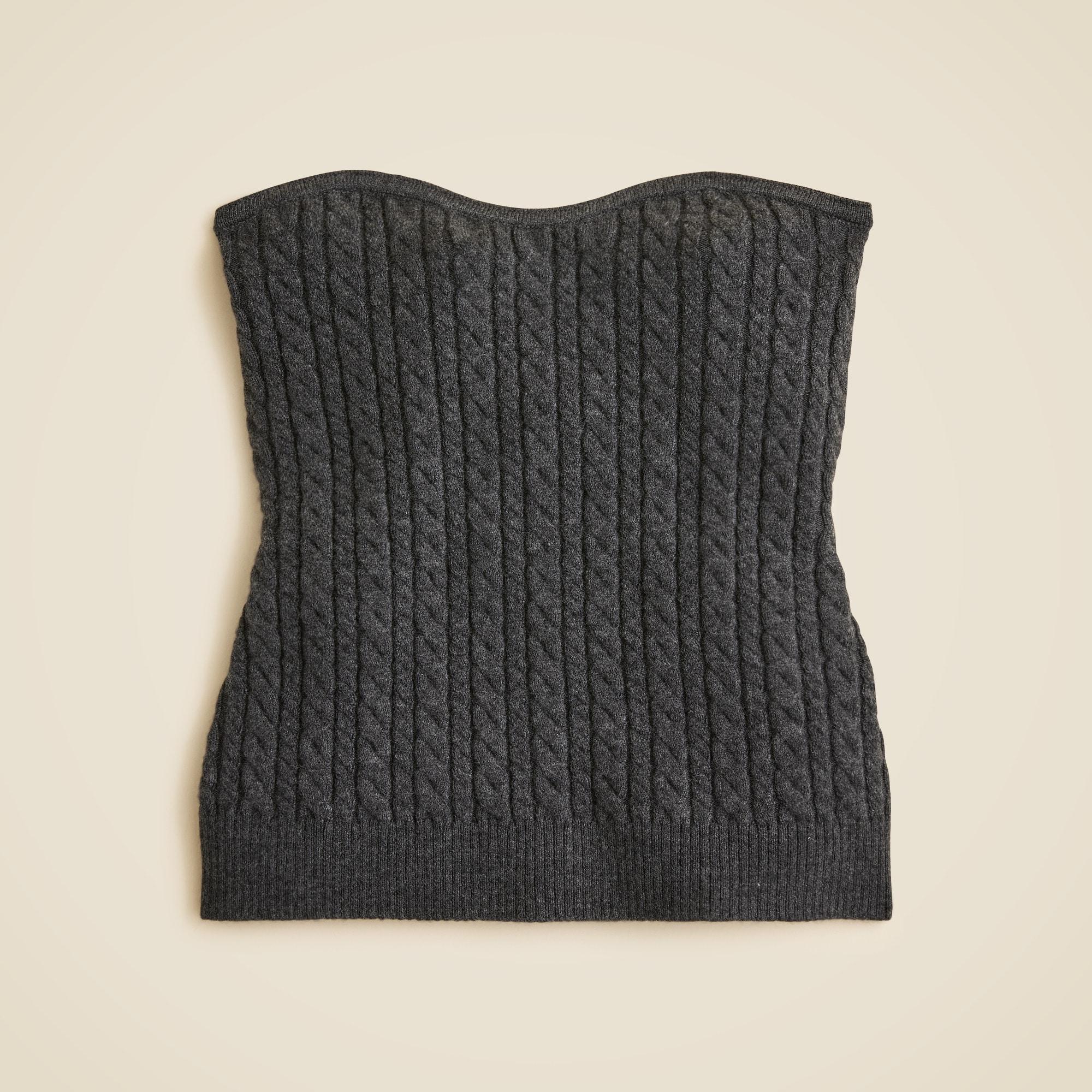 Cable-knit tube top in merino wool Product Image