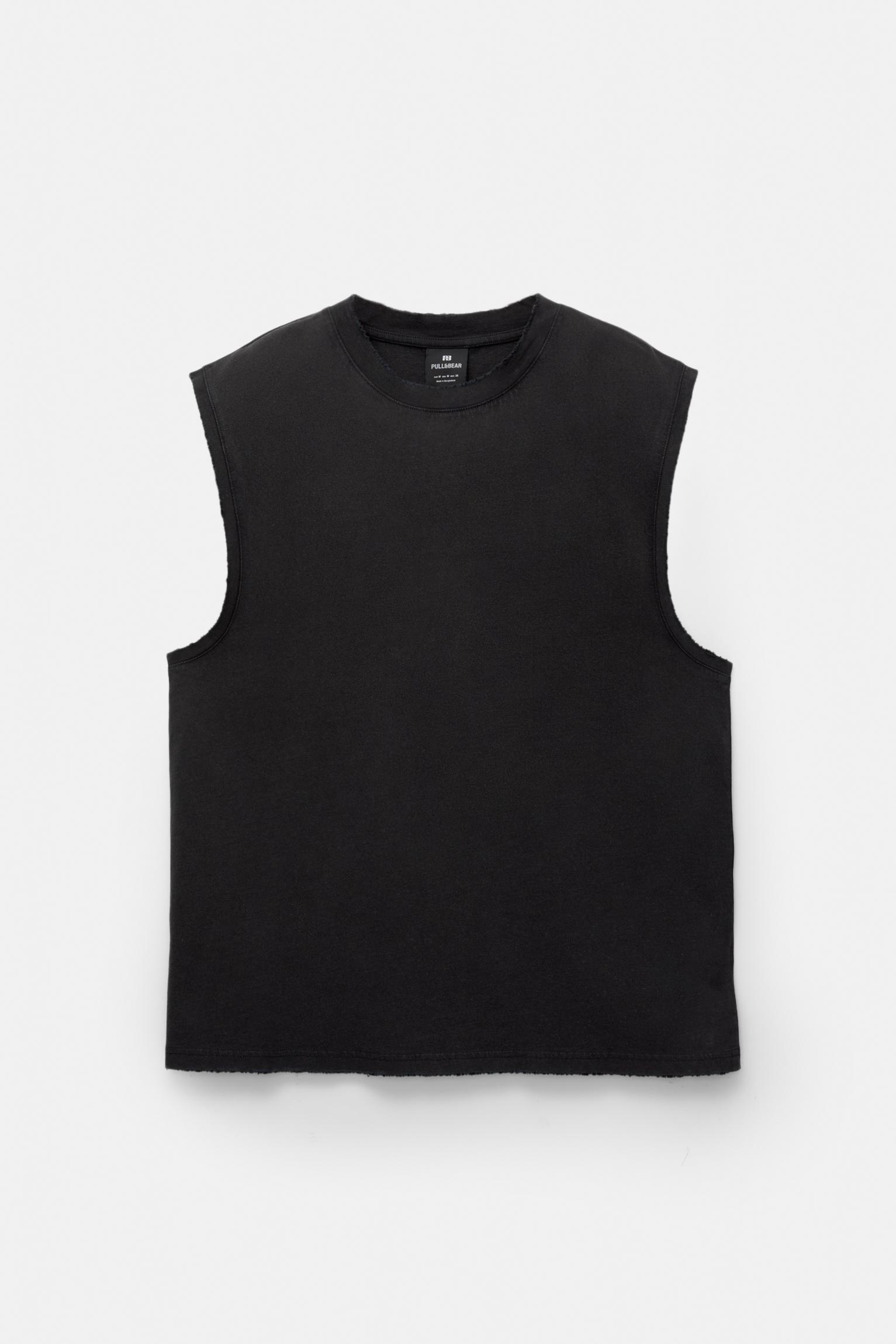 Washed sleeveless T-shirt Product Image