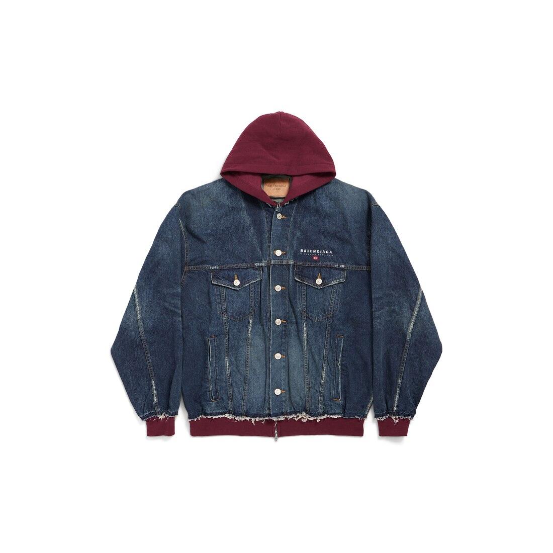 Men's Patched Denim Jacket in Blue/dark Grey Product Image