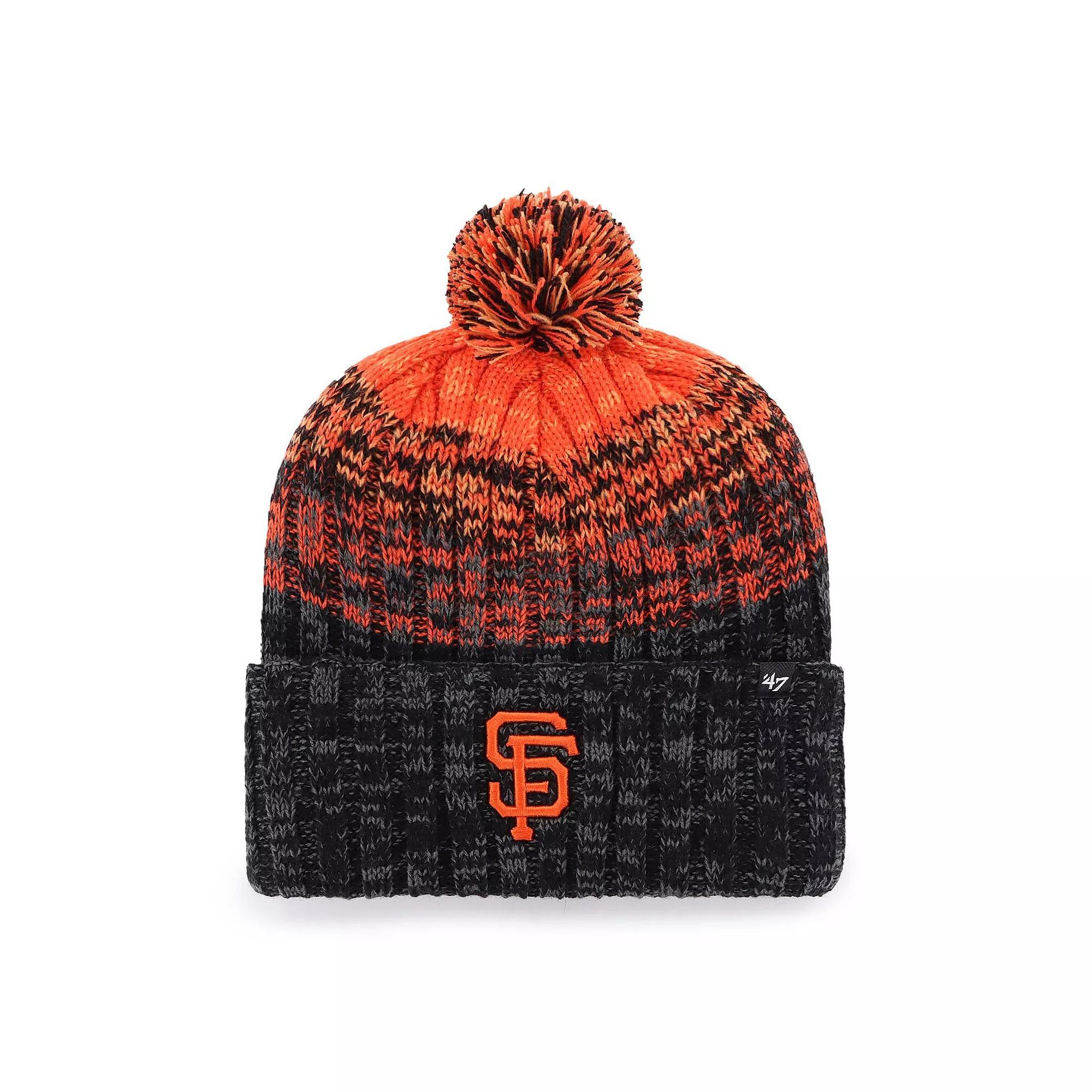 Men's '47  Black San Francisco Giants Cascade Cuffed Knit Hat with Pom Product Image