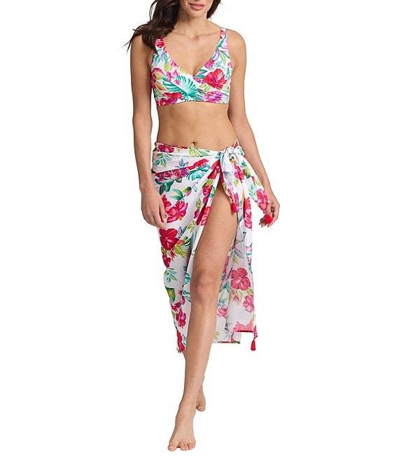 Tommy Bahama Island Cays Fiesta Floral Print Pareo Swim Cover-Up Product Image