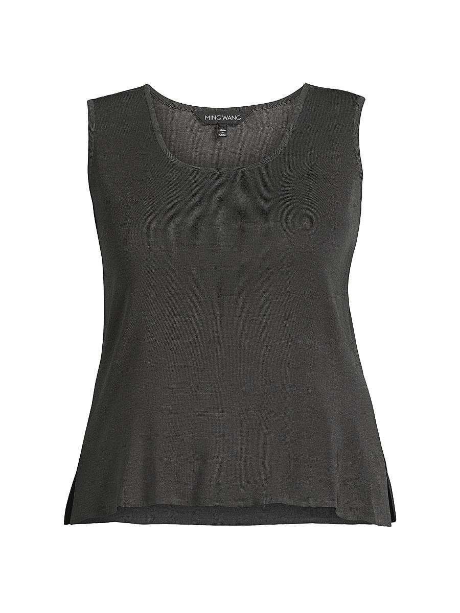 Womens Plus Scoopneck Knit Mid-Length Tank Top Product Image