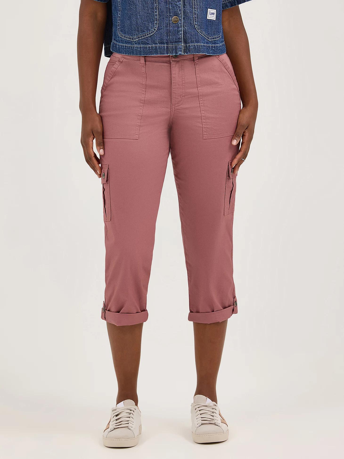 Women's Ultra Lux Comfort with Flex-to-Go Relaxed Fit Cargo Capri | Women's Capris & Crops | Lee® Product Image