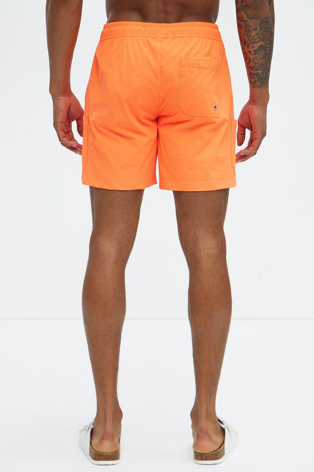 Keeping It Solid Velcro Swim Classic Trunk - Orange Product Image