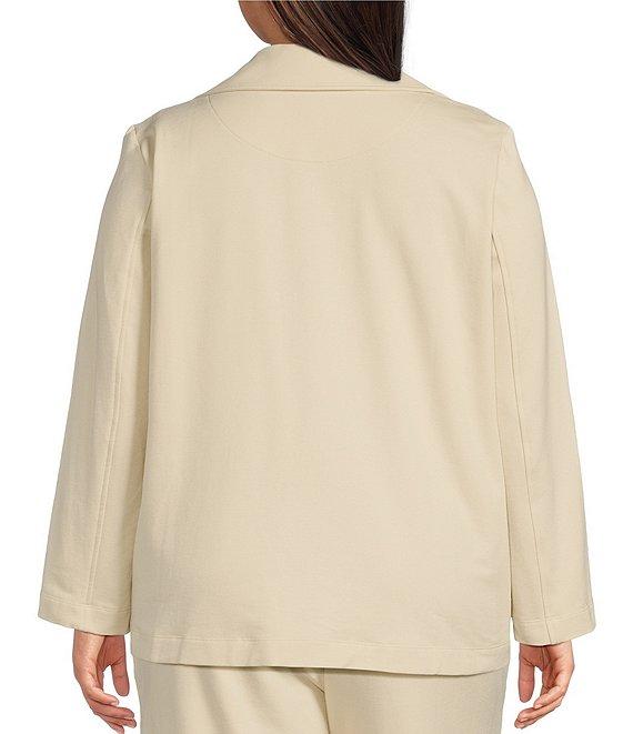 Anne Klein Plus Size French Terry Notch Collar Faux Double Breasted Jacket Product Image
