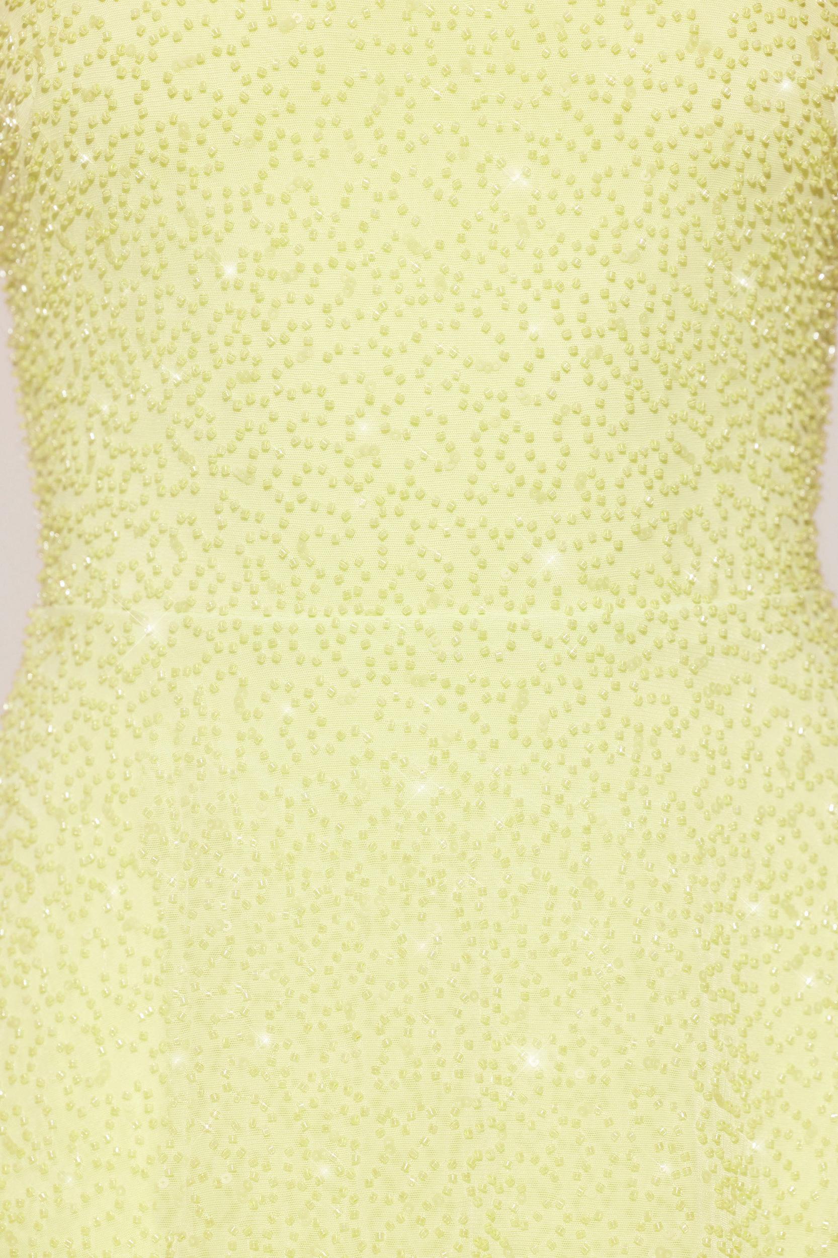 Embellished Multi Wear A-Line Mini Dress in Lime Green Product Image