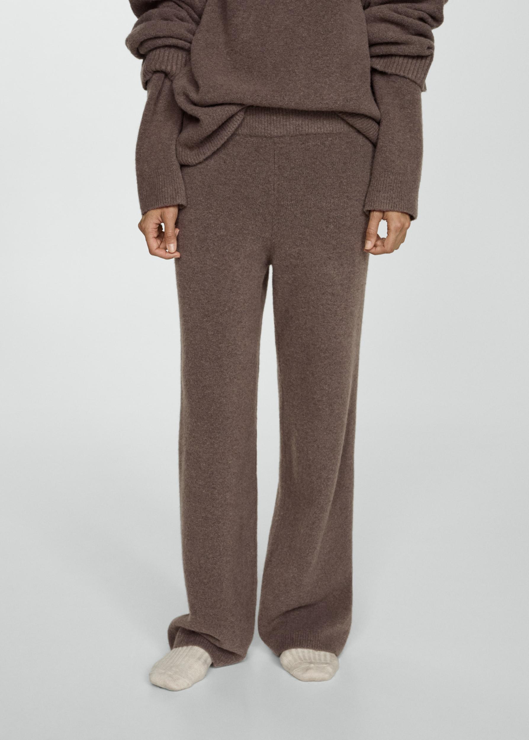 Straight knitted pants - Women | MANGO USA Product Image