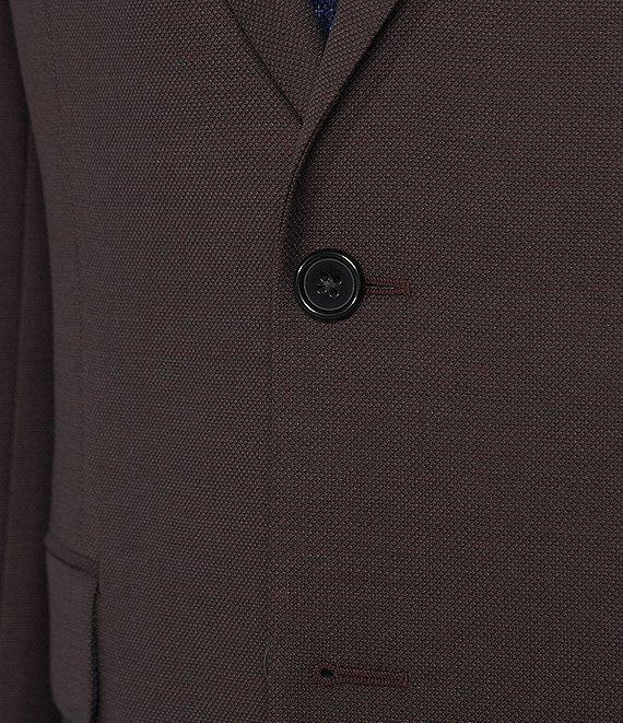 Hickey Freeman Modern Fit Flat Front Peak Lapel Solid 2-Piece Suit Product Image