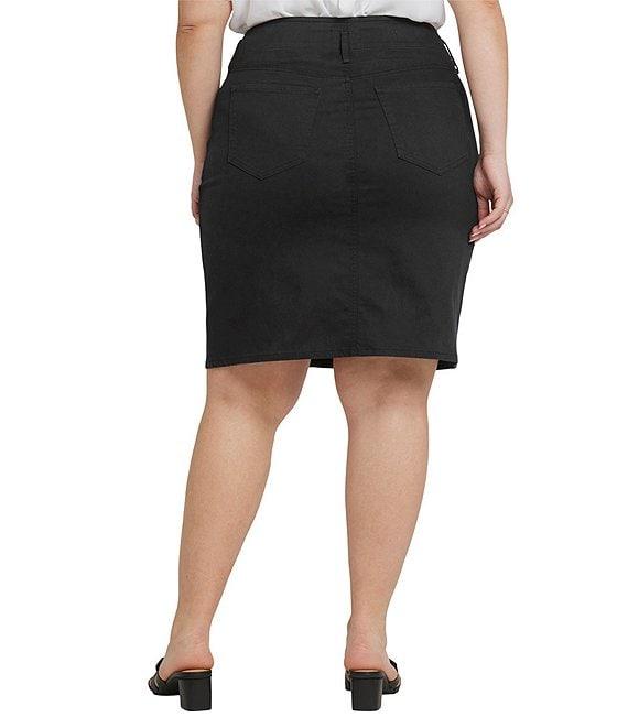 NYDJ Plus Size Hollywood High Waisted 4-Pocket Style Pencil Denim Skirt Product Image