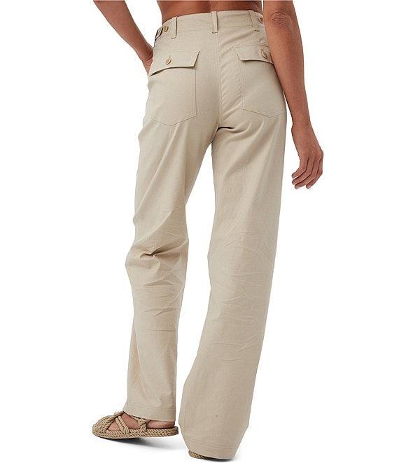 Trina Turk Antonia Stretch Linen Blend Mid-Rise Straight Leg Pants Product Image