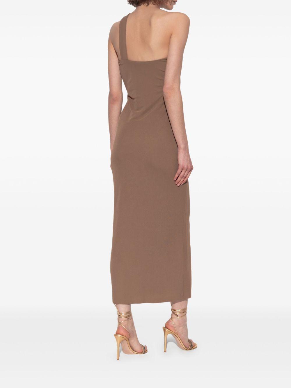 Chani asymmetric neckline midi dress Product Image
