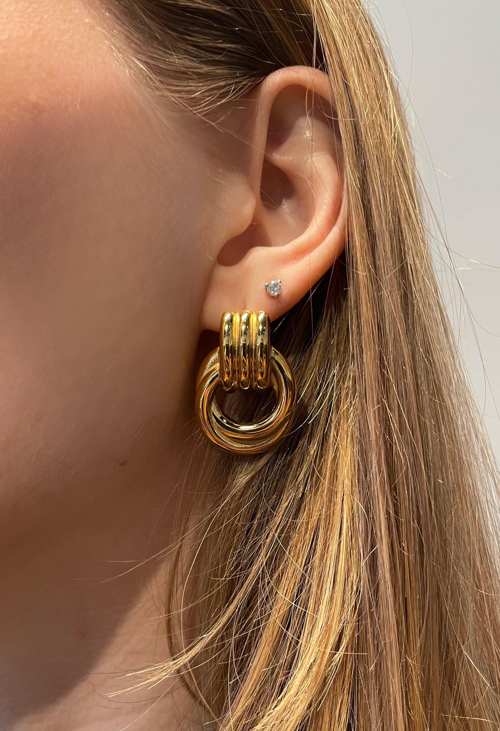 Gold Linked Earrings Product Image