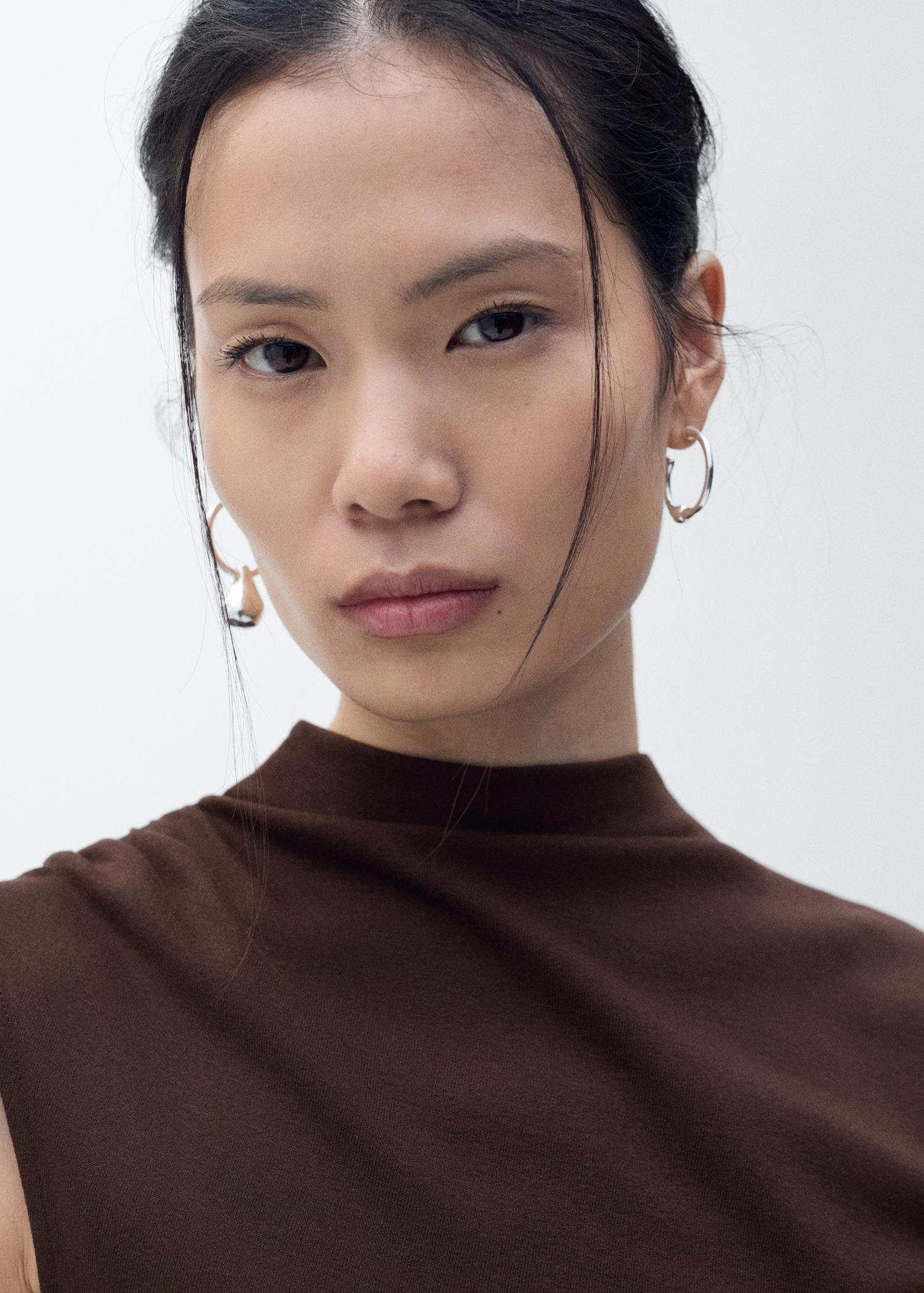 Draped dress with perkins collar - Women | MANGO USA Product Image