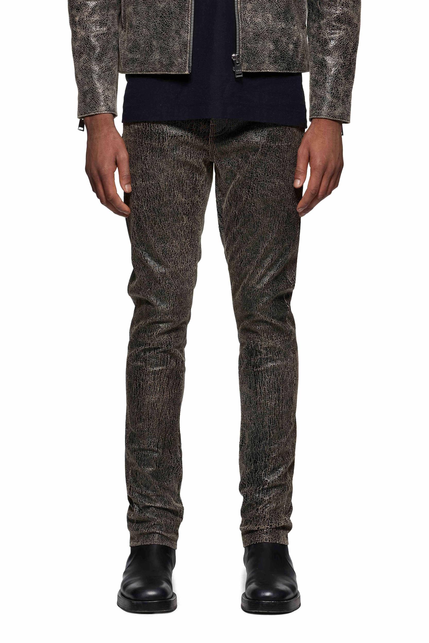 P001 Slim Fit Leather Pant Male Product Image