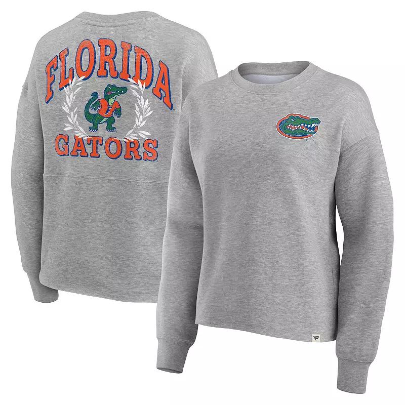 Women's Fanatics Branded Heather Gray Florida Gators Ready Play Crew Pullover Sweatshirt, Size: 3XL, Grey Product Image
