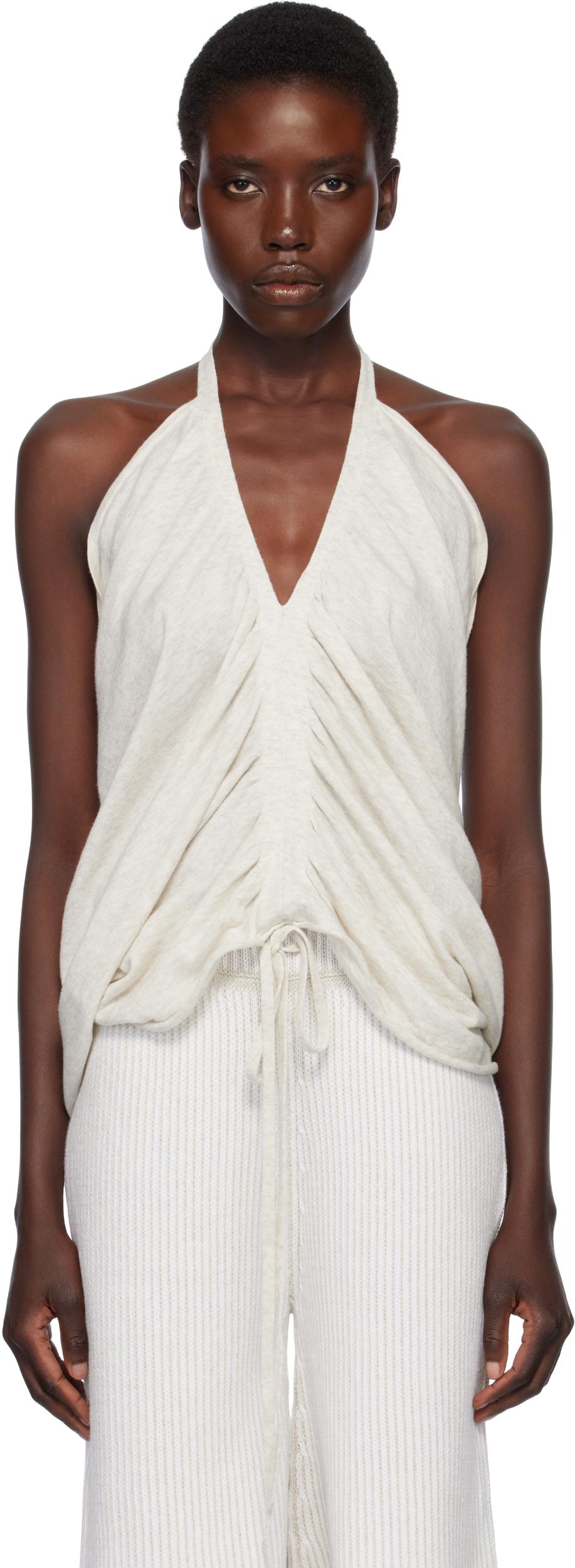 Gray Drape Halter Top Product Image