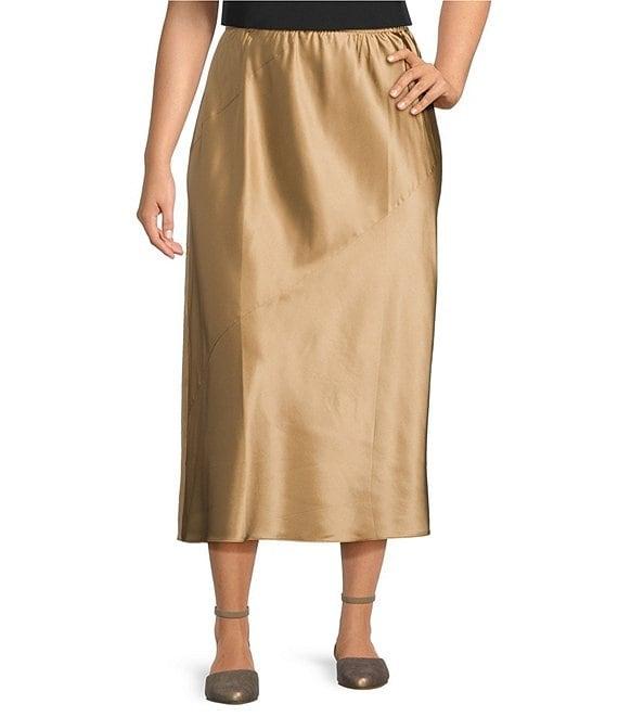 Eileen Fisher Plus Stretch Silk Charmeuse Full Skirt Product Image