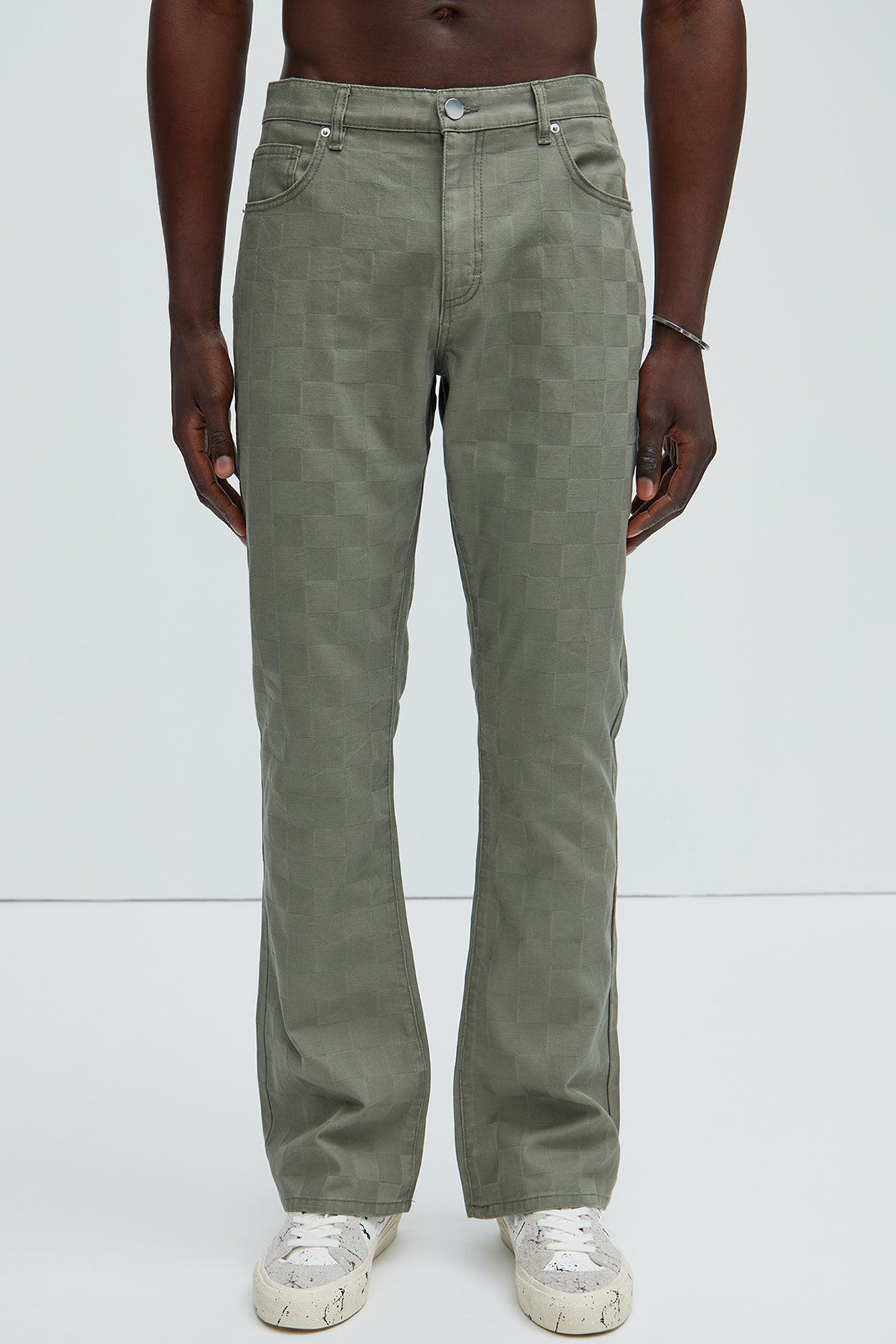 Deprime Stacked Slim Flare Pants - Olive Product Image