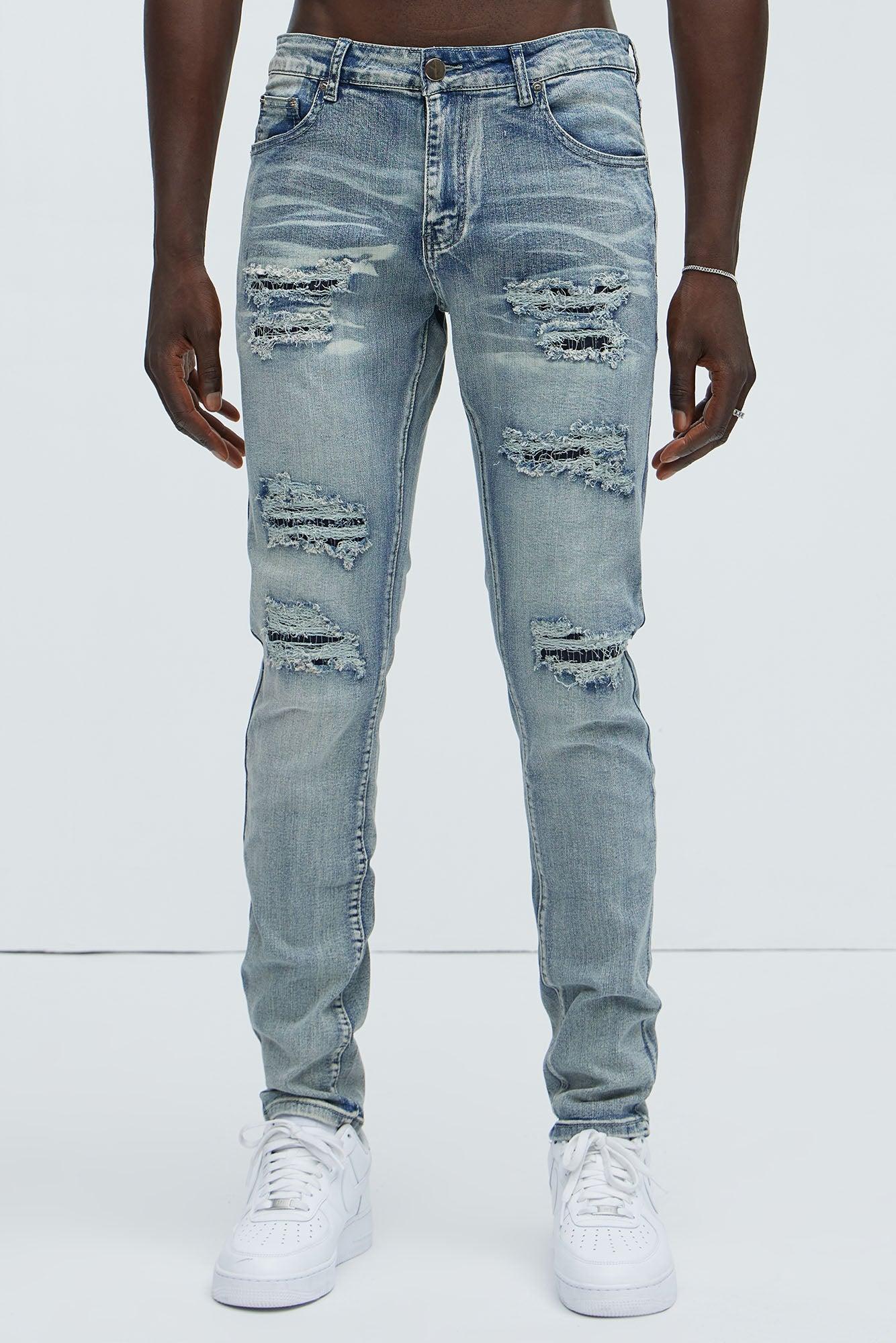 Always Rising Ripped Stacked Skinny Jeans - Medium Blue Wash Product Image