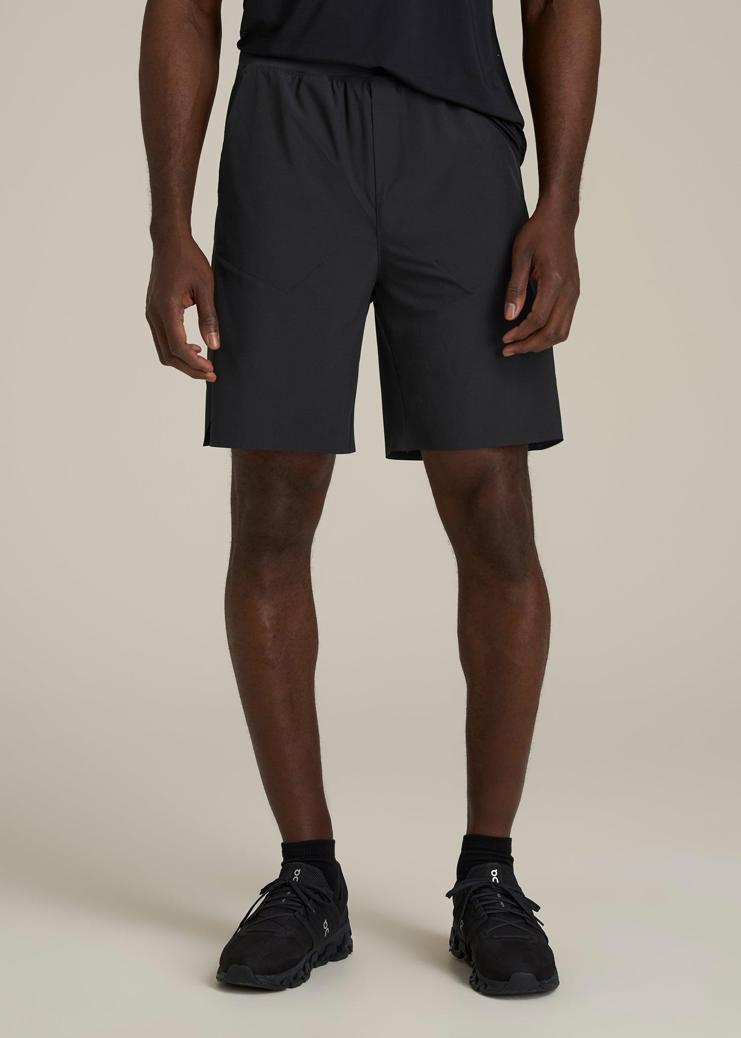 2-in-1 Featherweight Running Short for Tall Men in Black Male Product Image
