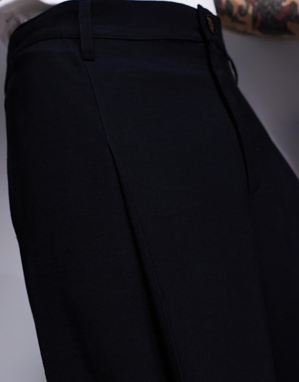 ASOS DESIGN smart wide leg pants with front pleat in black Product Image