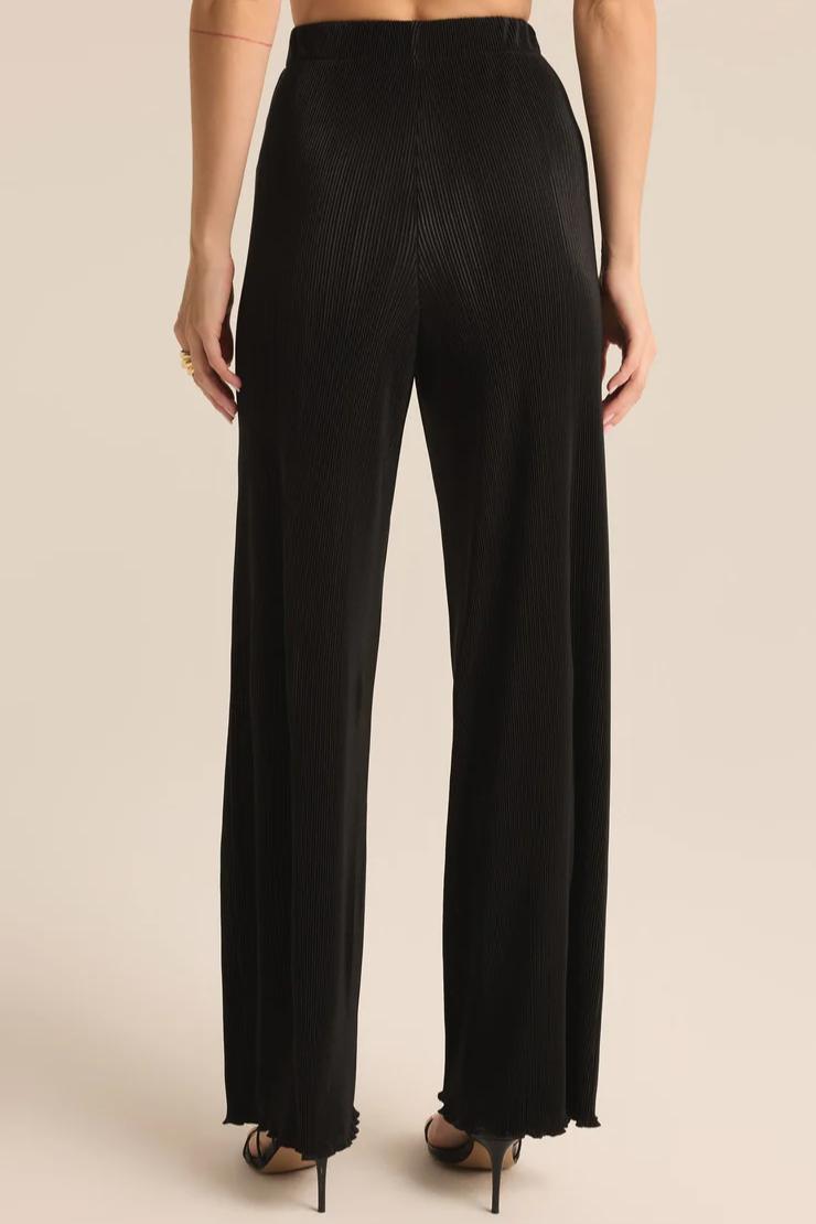 Denia Pleated High Rise Pant - Black Product Image