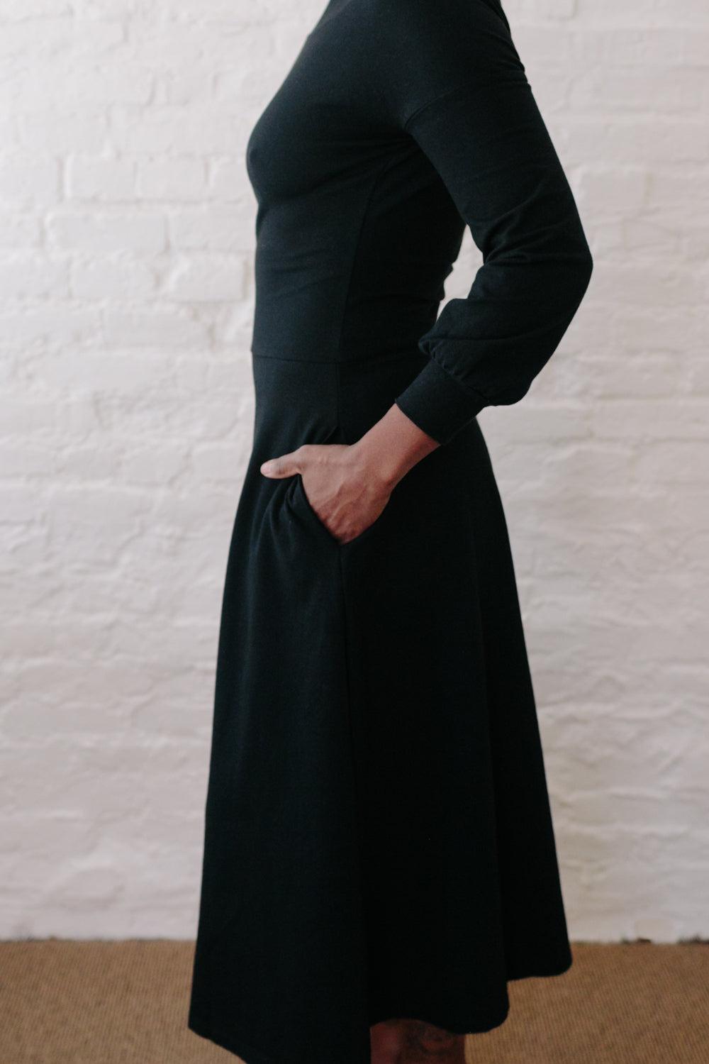 Simone Dress in Black Knit Product Image