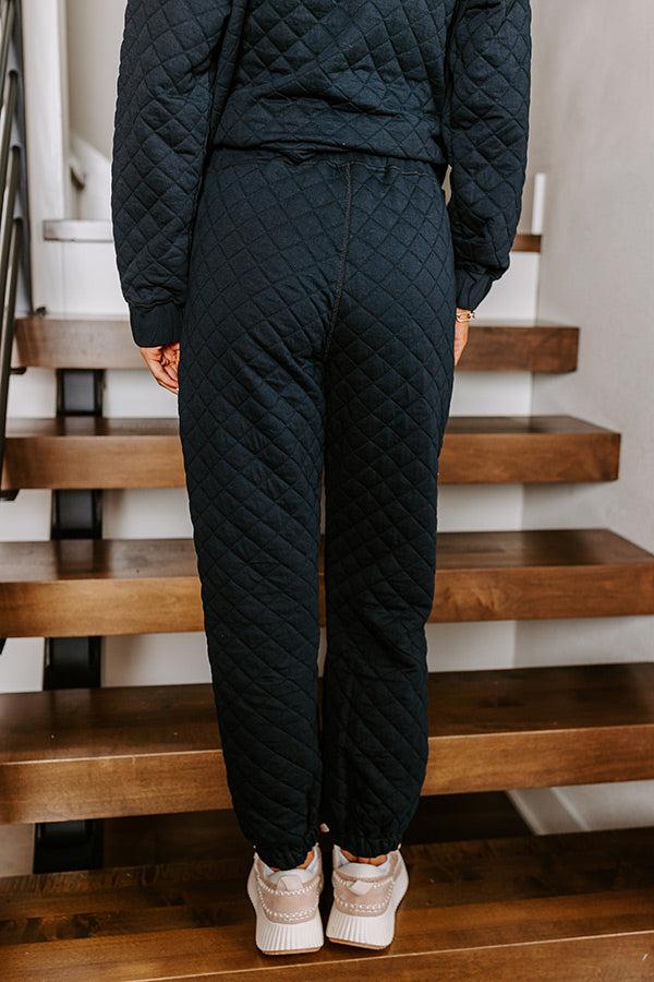 Paris Mornings Quilted Sweater In Black Product Image