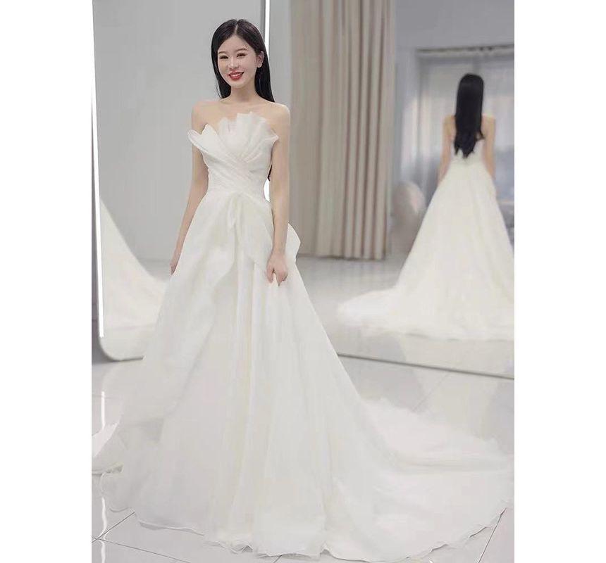 Strapless Shirred A-Line Wedding Gown Product Image
