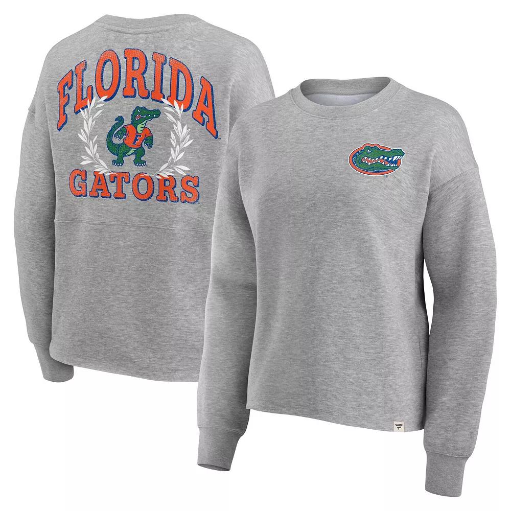 Women's Fanatics Branded Heather Gray Florida Gators Ready Play Crew Pullover Sweatshirt, Size: 3XL, Grey Product Image