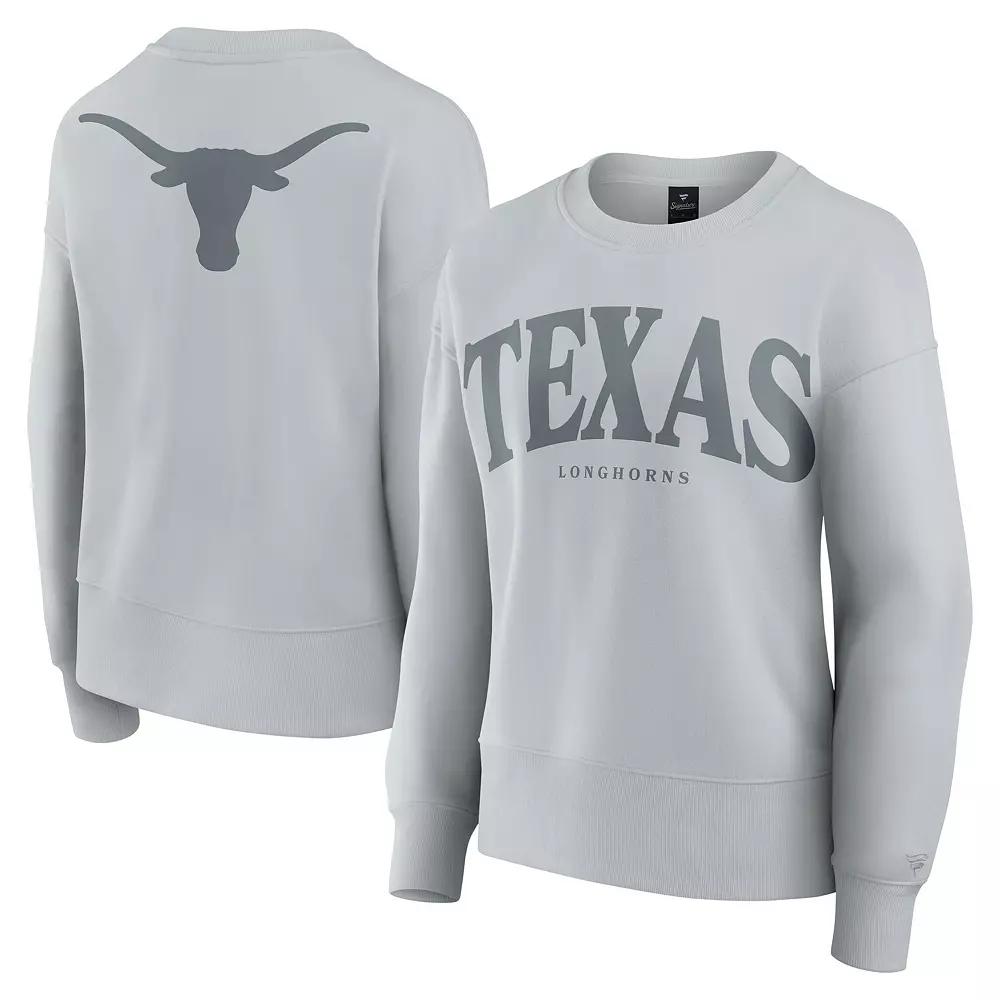 Women's Fanatics Gray Texas Longhorns Supersoft Flow Fleece Pullover Sweatshirt,  Product Image